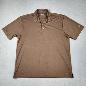On Tour Web Tech Men’s Golf Polo Shirt Size 2XL Brown Shaw Flex Embroidered